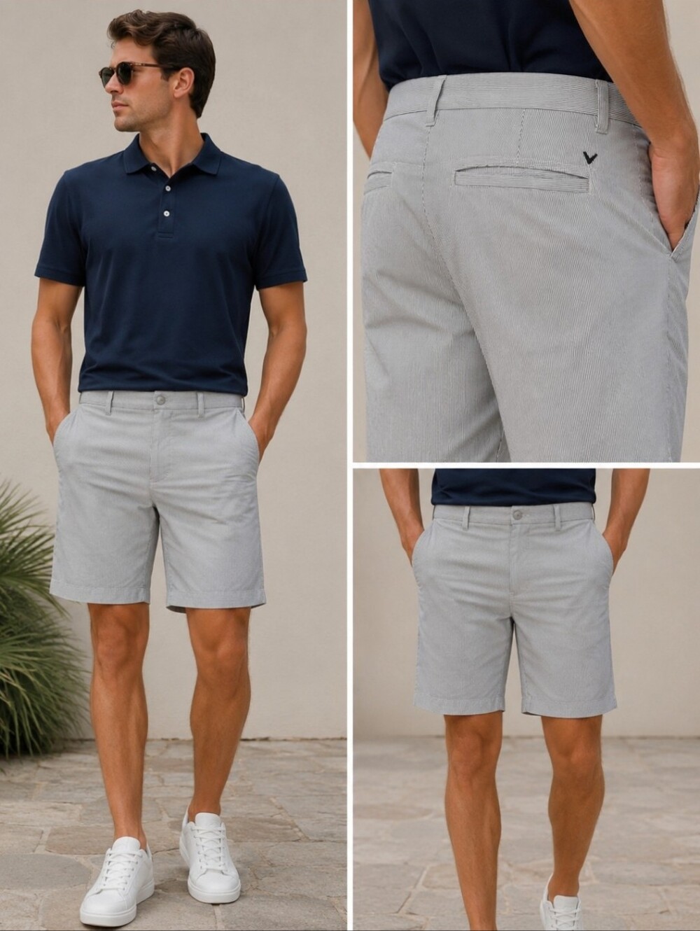 Callaway Pin Striped Flat Front golf shorts
